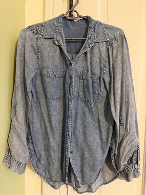 Soft Denim-Colored Button Down Shirt